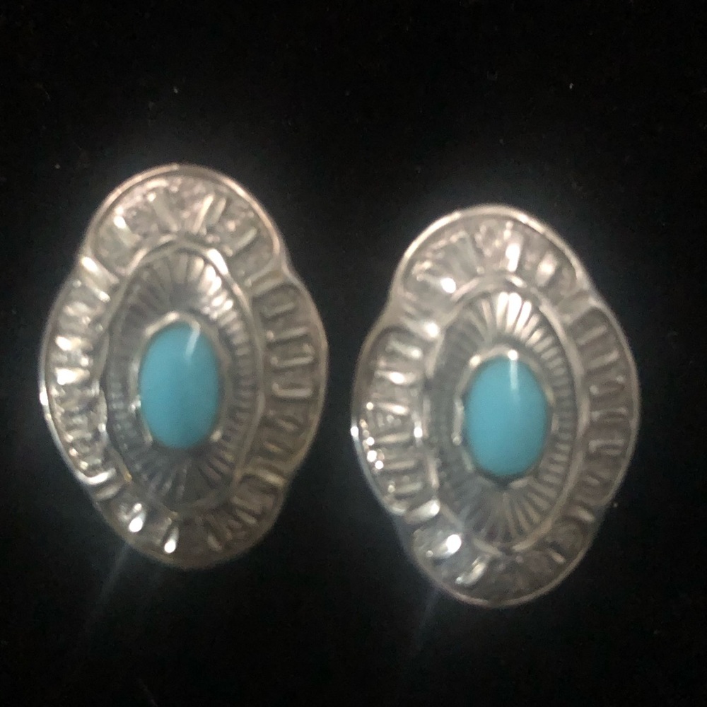 Sterling Silver Southwestern-Style Stud Earrings | 925 Marked